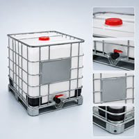 Réservoir IBC en HDPE de 1000 L avec cadre en acier, citerne IBC industrielle de 264 gallons, logo et couleur personnalisés pour le stockage de liquides en vrac