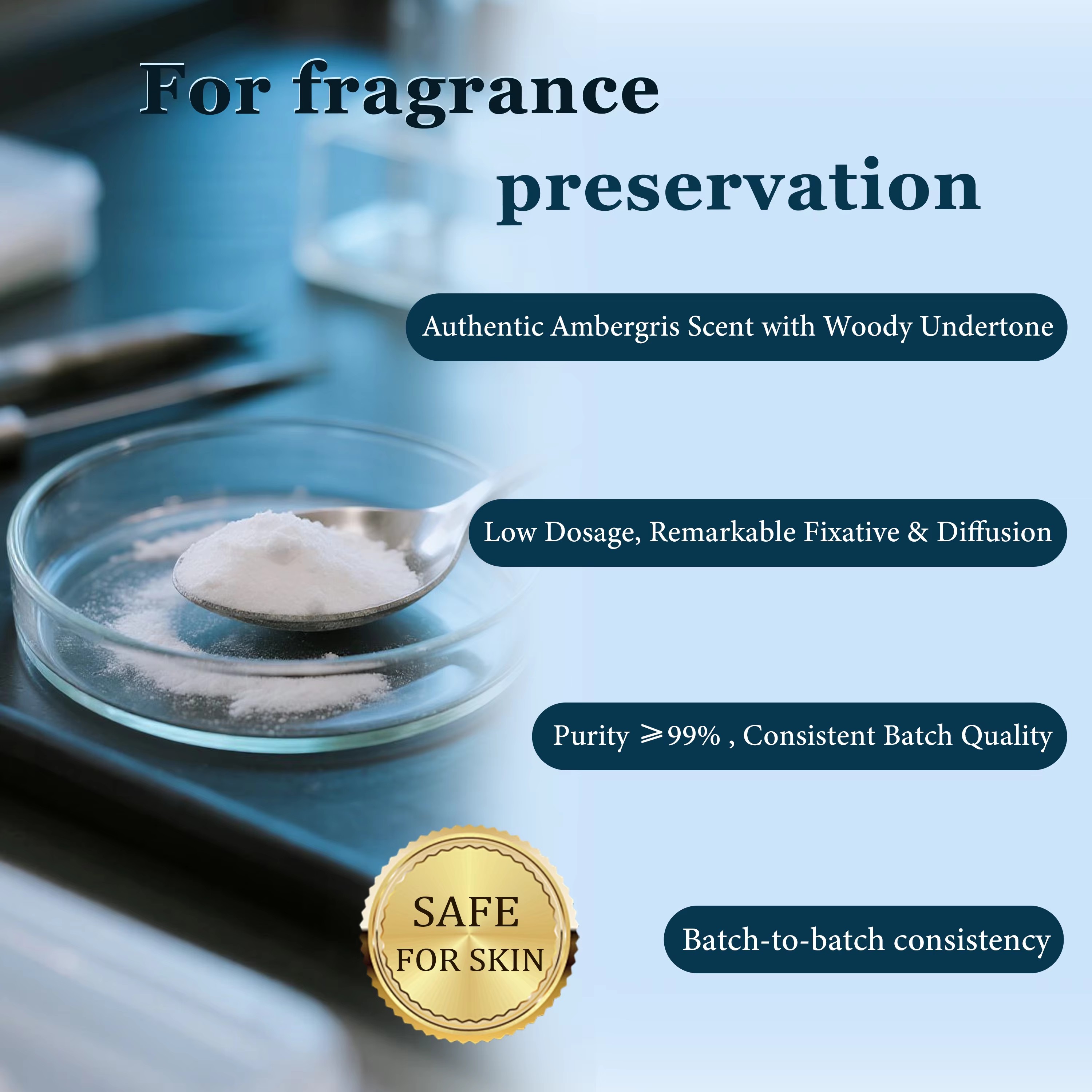 Perfume Raw Materials Wholesale Bulk Ambroxan Powder Perfume Fixative Ambroxan CAS 6790-58-5 for Perfume Making 99% Ambroxide