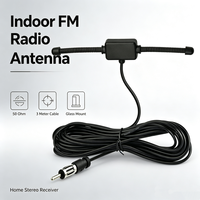 Antenne radio FM intérieure 50 ohms, câble de 3 mètres, fixation adhésive sur verre avec connecteur SMA TV pour récepteur stéréo domestique, tuner AV