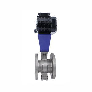 Válvula de bola motorizada tipo V (dn25~dn250 Pn16~pn64) para alta temperatura, de cierre de aceite, 1k, sin contacto, compatible con OEM - Product Image 1