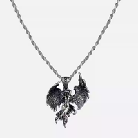 Collier Hisera rétro en acier titane avec ailes d'ange pour hommes et femmes, pendentif tendance hip-hop, chaîne en corde, accessoires pour couple