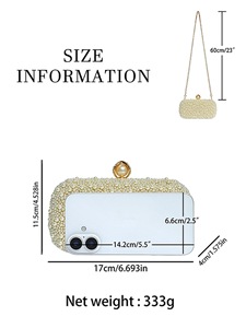 Cross-border New Women's European American <b>Small</b> <b>Purse</b> Pearl Beaded Clutch Cheongsam Dress Evening Bag Polyester Tanjing - Product Image 5