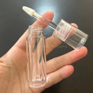 ISMAN Vente en gros de contenants transparents ronds pour <span class=keywords><strong>gloss</strong></span> à lèvres de 4 ml, couleur orange, avec un grand pinceau triangulaire, tube pour <span class=keywords><strong>gloss</strong></span> à lèvres, emballage personnalisé avec logo - Product Image 3