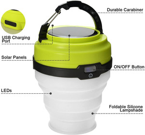 Ngoài Trời Ráp Năng Lượng Mặt Trời LED Cắm Trại Đèn Lồng Lều Ánh Sáng USB Có Thể Sạc Lại Khẩn Cấp Cắm Trại Đèn Lồng Cho Câu Cá Đi Bộ Đường Dài - Product Image 2