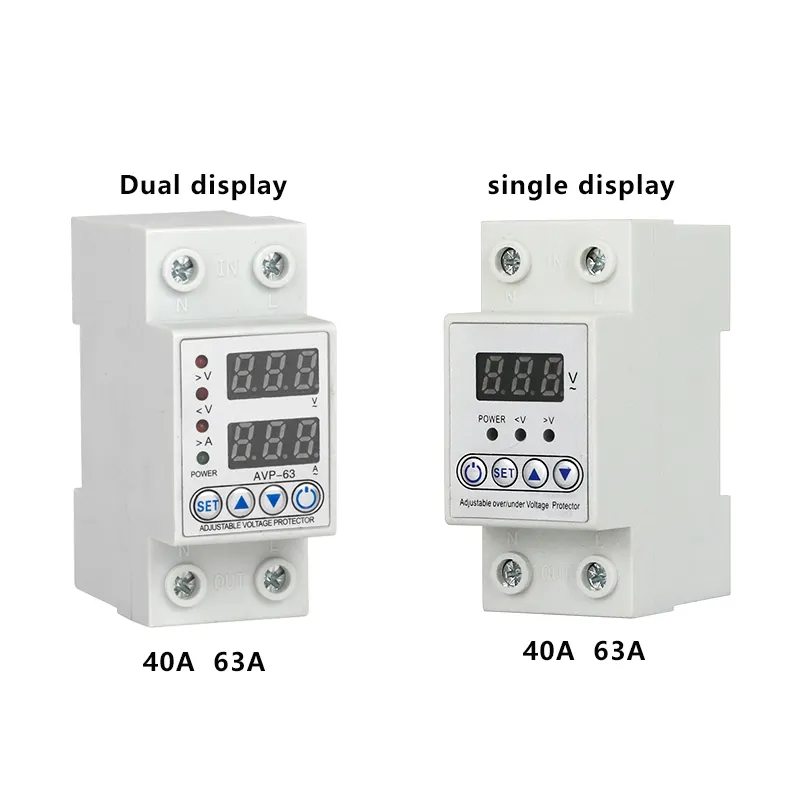 Dispositivo de protección de corriente de sobrevoltaje eléctrico 220v Protección de voltaje 40A 63A