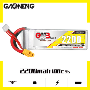 GAONENG GNB <span class=keywords><strong>2200mah</strong></span> 3S <span class=keywords><strong>11.1V</strong></span> 100C XT60 אוויר כנף Drone <span class=keywords><strong>LiPo</strong></span> סוללה טיסה גבוהה פריקה C דירוג ביצועים - Product Image 2