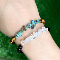 Bracelet extensible en pierres précieuses naturelles de Bohême, perles rondes, bracelet élastique en cristal de guérison pour femmes