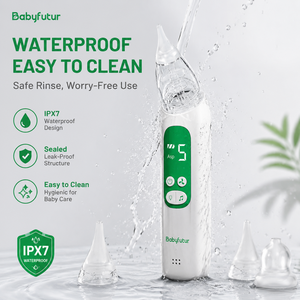 Aspirateur nasal électrique étanche IPX7, aspiration 80 kPa, musique, veilleuse, embout en silicone sans BPA, nettoyeur de nez pour bébé, pour la maison - Product Image 2