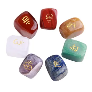 Factory direct natural tumbled authentic chakra stone set healing stones for meditation