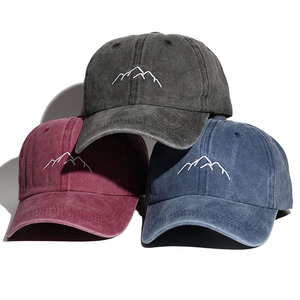 Cappello da Baseball in Cotone Lavato con Ricamo Mountain Line, Visiera Curva, Regolabile, Stile Vintage per Attività all'Aperto - Product Image 2