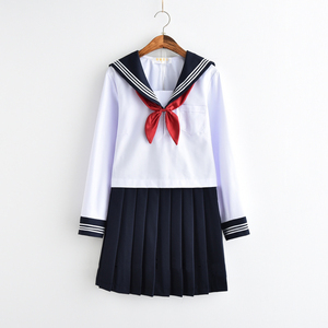 Uniforme Escolar Blanco para Niña, Uniforme Escolar Japonés de Marinero Azul Marino, Ropa para Estudiantes, Disfraz de Anime para Niñas, Traje de Marinero Azul Marino - Product Image 4