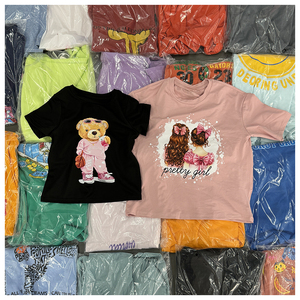 ขายส่งเสื้อยืดเด็กทรงบ็อกซี่คุณภาพสูงจากโรงงานโดยตรง เสื้อผ้าเด็กมือสอง Ropa De Bebe จัดส่งแบบสุ่ม เสื้อยืดเด็กสีน้ำตาล - Product Image 3