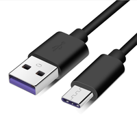 Câble USB Type-C Noir et Blanc 5A 1M 1.5M 2M Charge Rapide et Transfert de Données pour S8/S9 Plus pour Ordinateur