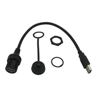 Haute qualité 0.3m PVC gainé USB 3.0 câble d'extension AF à AM étanche 3A charge rapide tresse blindée pour téléphone portable de voiture