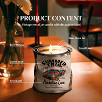 Bougie parfumée en céramique, métal et verre personnalisée de luxe, vente en gros, bougie d'aromathérapie pour la décoration de la maison et les coffrets cadeaux