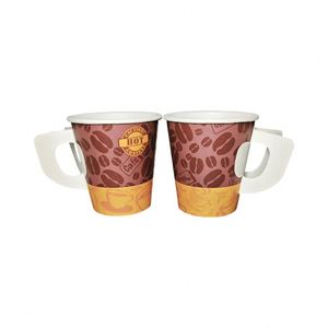 Gobelet en papier jetable avec poignée, parfait pour les boissons chaudes, le thé et le café, gobelets en papier avec poignée, gobelets en papier personnalisés imprimés - Product Image 5
