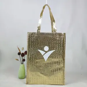 New Green Customized Stand Up Cookie Packaging Laminated Bag Pp Woven Bag Laminated Luxury Laminated Square Bottom Shopping Bag
