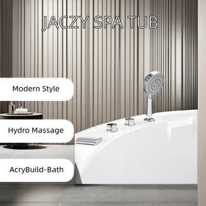 Baignoire de massage à hydrothérapie en acrylique pour 3 personnes, 1,8 m, à encastrer, avec drain intégré, design moderne, jacuzzi combiné massage - Product Image 6