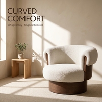 Fauteuil d'appoint en tissu OEM/ODM avec structure en bois courbé et rembourrage en mousse haute densité pour salon et hôtel