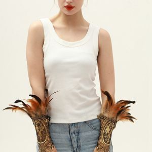 قفازات ريش للنساء دانتيل ذهبي ملابس طويلة واكسسوارات قفازات زي حفلات - Product Image 5