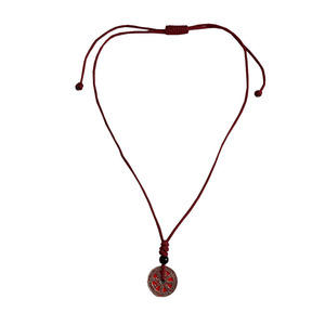 Colgante de Plata de Ley S925 con Moneda Fantasma de Montaña, Hebilla de Seguridad Roja Vermelina, Collar Retro de Estilo Chino con Signo del Zodíaco para Mujer - Product Image 5