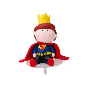 Couronne décorative <span class=keywords><strong>Petit</strong></span> <span class=keywords><strong>Prince</strong></span> Argile Polymère Dessin Animé 3d Enfants Anniversaire Insertion Fondant Dessert Bar Gâteau Topper Décoration - Product Image 4