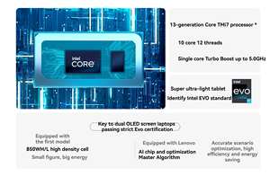 Alto rendimiento para computadora portátil ultrafina Lenovo YOGA Book 9i - <span class=keywords><strong>Intel</strong></span> <span class=keywords><strong>Core</strong></span> <span class=keywords><strong>I7</strong></span>-1355U 16G 1T SSD Notebook de doble pantalla - Product Image 6