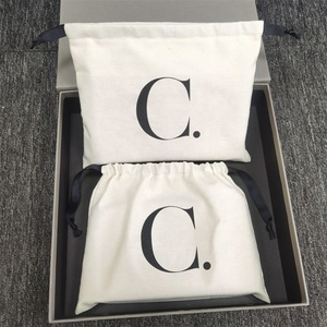 Chuanghua Eco Friendly Custom Logo Gift Drawstring Canvas Cotton Double <b>String</b> Handles Packaging Drawstring Pouch <b>Bag</b> - Product Image 2