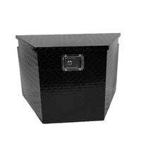 Boîte à outils trapézoïdale en alliage d'aluminium personnalisable, étanche, verrouillable avec entrée à clé et finition thermolaquée pour le rangement automobile