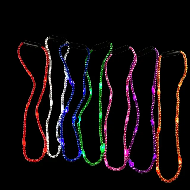Mardi Gras Perlen leuchtende Neuheiten Led-Perlen-Halsband Party-Favoriten blinkende Led-Leuchte in den dunklen Halsketten