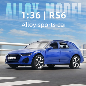 سيارة رياضية تفاعلية بمقياس معدني مجسمة سيارة لعبة من المعدن المصبوب مع بابين مفتوحين لتزيين لوحة القيادة - Product Image 3