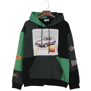 เสื้อมีฮู้ดแบบสวมหัวแขนยาวสำหรับ<span class=keywords><strong>ผู้ชาย</strong></span>พิมพ์ลายสีตัดกัน - Product Image 3