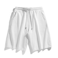 Short décontracté pour homme, couleur unie, logo personnalisé, pantalon de plage fitness cinq tailles, short de course en coton respirant