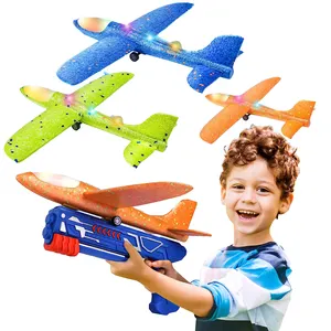 Vente chaude Lancer Planeur En Plein Air Volant Jouets Éjection Mousse Avion Lanceur Jouet Pistolet avec Lumières Led