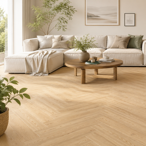 <span class=keywords><strong>Parquet</strong></span> contrecollé en chêne blanc CE 14 mm multicouche, système T&G, motif chevrons, finition brossée, <span class=keywords><strong>pour</strong></span> salons et villas, pose flottante industrielle - Product Image 4