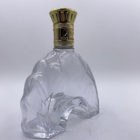 Bouteilles en verre gravé avec bouchon en liège, vente directe usine, 500ml 750ml, pour Brandy Whisky Vodka Rhum, couleur et logo personnalisés