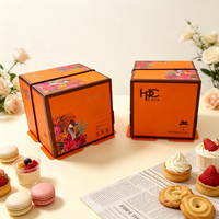Boîte à gâteaux et biscuits en papier carrée, petite, en gros, pliable, en carton, pour pâtisserie, emballage de desserts, avec support pour logo imprimé personnalisé