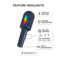 Microphone portable M9 avec haut-parleur Bluetooth sans fil, lumière RGB, idéal pour karaoké à domicile, interviews en direct et cadeaux