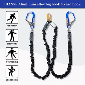 Çift büyük kanca alüminyum alaşım emniyet düşme koruma kordon halat emniyet kemeri mükemmel anti-sonbahar - Product Image 5