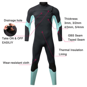 <span class=keywords><strong>Combinaison</strong></span> de <span class=keywords><strong>surf</strong></span> personnalisée pour hommes 3/2 <span class=keywords><strong>4</strong></span>/3Mm en néoprène pour femme <span class=keywords><strong>homme</strong></span> 3Mm 4Mm avec fermeture éclair sur la poitrine avant - Product Image 2