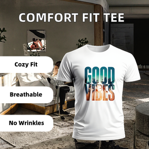 เสื้อยืดลำลองทรงปกติ ผ้าคอตตอนผสมโพลีเอสเตอร์ 180 กรัม สำหรับผู้ชาย |   ดีไซน์เรียบง่าย แห้งเร็วและป้องกันรังสียูวี - Product Image 2