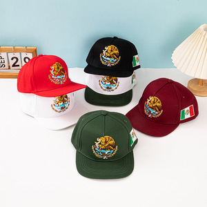 Mexico M Snapback Hat Flag 3D M Imp Flat Bill Mexico Baseball Acrylic Cap