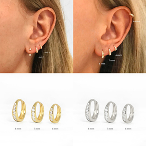 <span class=keywords><strong>ROXI</strong></span> Orecchini a Cerchio in Argento Sterling 925 Placcato Oro 18K, 6/7/8mm, Regalo per Donne, Vendita all'Ingrosso - Product Image 6