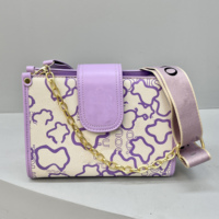 Sac bandoulière Little Bear Cartoon Touses Letters, sac pour femme, nouveau modèle, simple, avec chaîne, sac messager