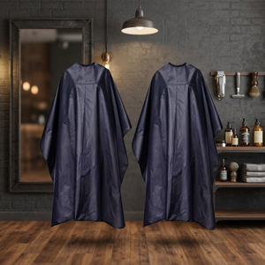 Cape de coiffure imperméable en polyester noir ASAP Apparels Company, lavable, pour femmes et hommes, pour salon de coiffure et barbier - Product Image 3