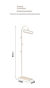 Porte-manteau autoportant moderne et minimaliste avec base en marbre, support métallique pour vêtements avec 3 crochets latéraux pour chambre, <span class=keywords><strong>entrée</strong></span>, salon - Product Image 6