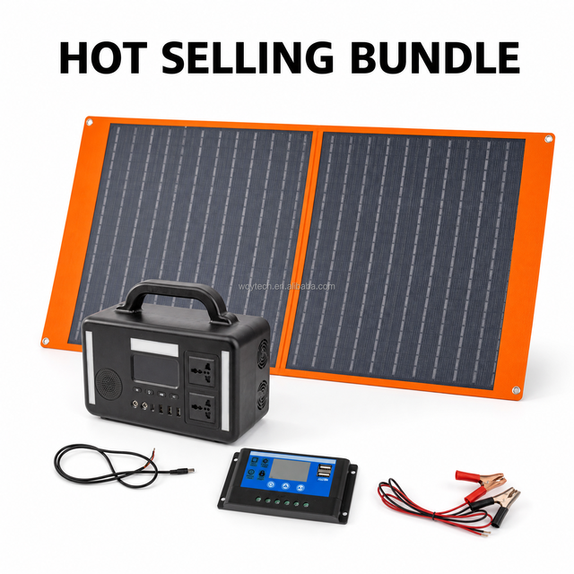300W Outdoor Portable Power Station Kit with 150W Foldable Solar Panel Solar Power Generator for Camping Travel Home Emergency