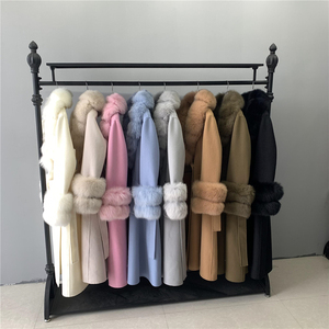 Cappotto <span class=keywords><strong>Lungo</strong></span> in Lana Cashmere da <span class=keywords><strong>Donna</strong></span>, Elegante e Sottile, con Grande Collo in Pelliccia, Doppio Strato, Personalizzabile, per l'Inverno - Product Image 6