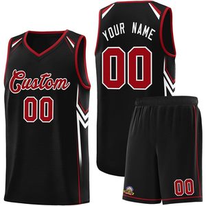 Custom Basketball Jersey Shorts Set Personalized With <b>Name</b> Number Logo Sublimated Moisture Wicking V Neck Unisex Adult - Product Image 1