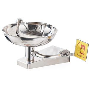 Station de lavage des yeux murale en acier inoxydable JPX0122 avec plaque poussoir lumineuse pour laboratoire et hôpital - Product Image 2